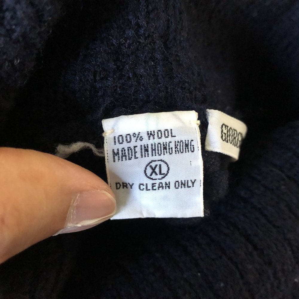 Giorgio Armani Navy turtle neck sweater 100% wool